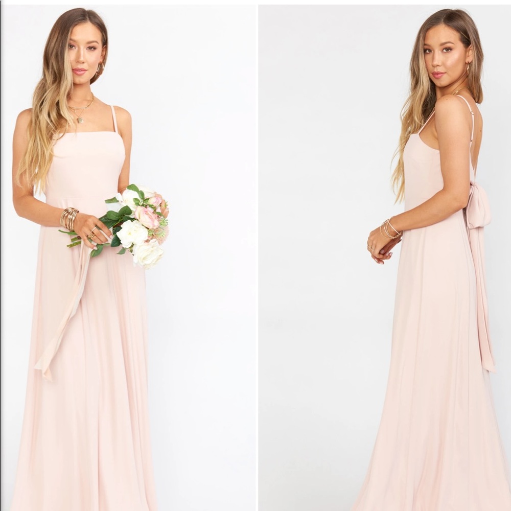 Show Me Your Mumu Lauren Tie Maxi in Dusty Blush Crisp